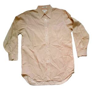 Paul Frederick Medium Shirt Gold/White Stripes Button Down Men's Long Sleeve